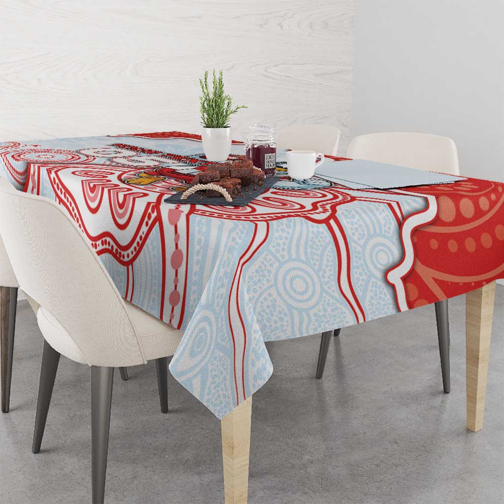 Custom Swans Football Tablecloth Aboriginal Dot Art Pattern