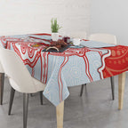 Custom Swans Football Tablecloth Aboriginal Dot Art Pattern