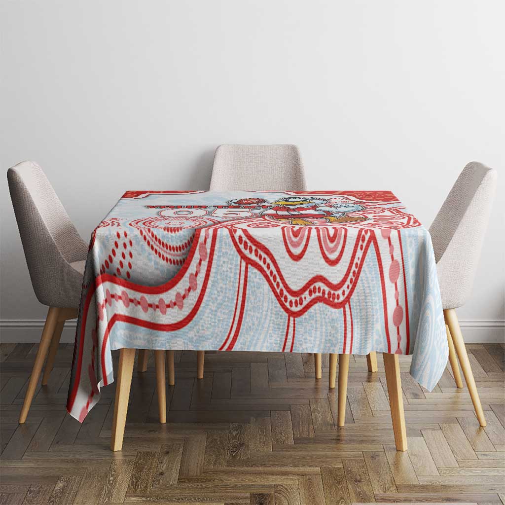 Custom Swans Football Tablecloth Aboriginal Dot Art Pattern