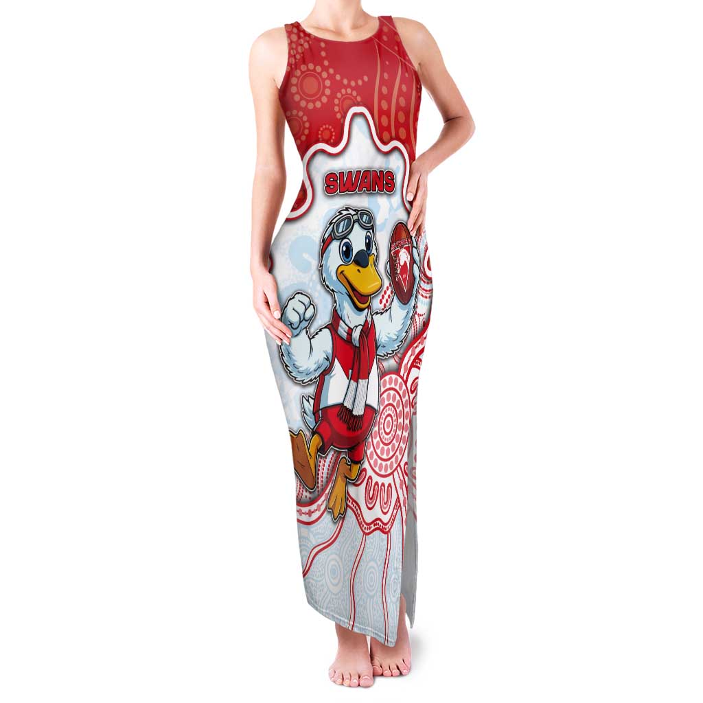 Custom Swans Football Tank Maxi Dress Aboriginal Dot Art Pattern