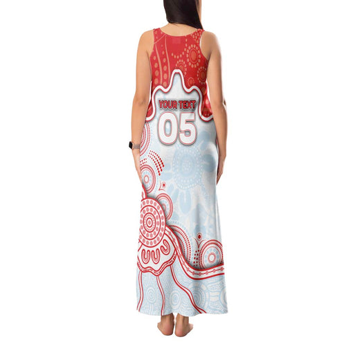 Custom Swans Football Tank Maxi Dress Aboriginal Dot Art Pattern