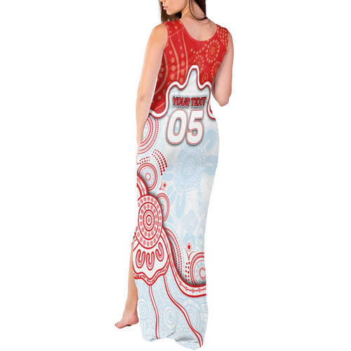 Custom Swans Football Tank Maxi Dress Aboriginal Dot Art Pattern