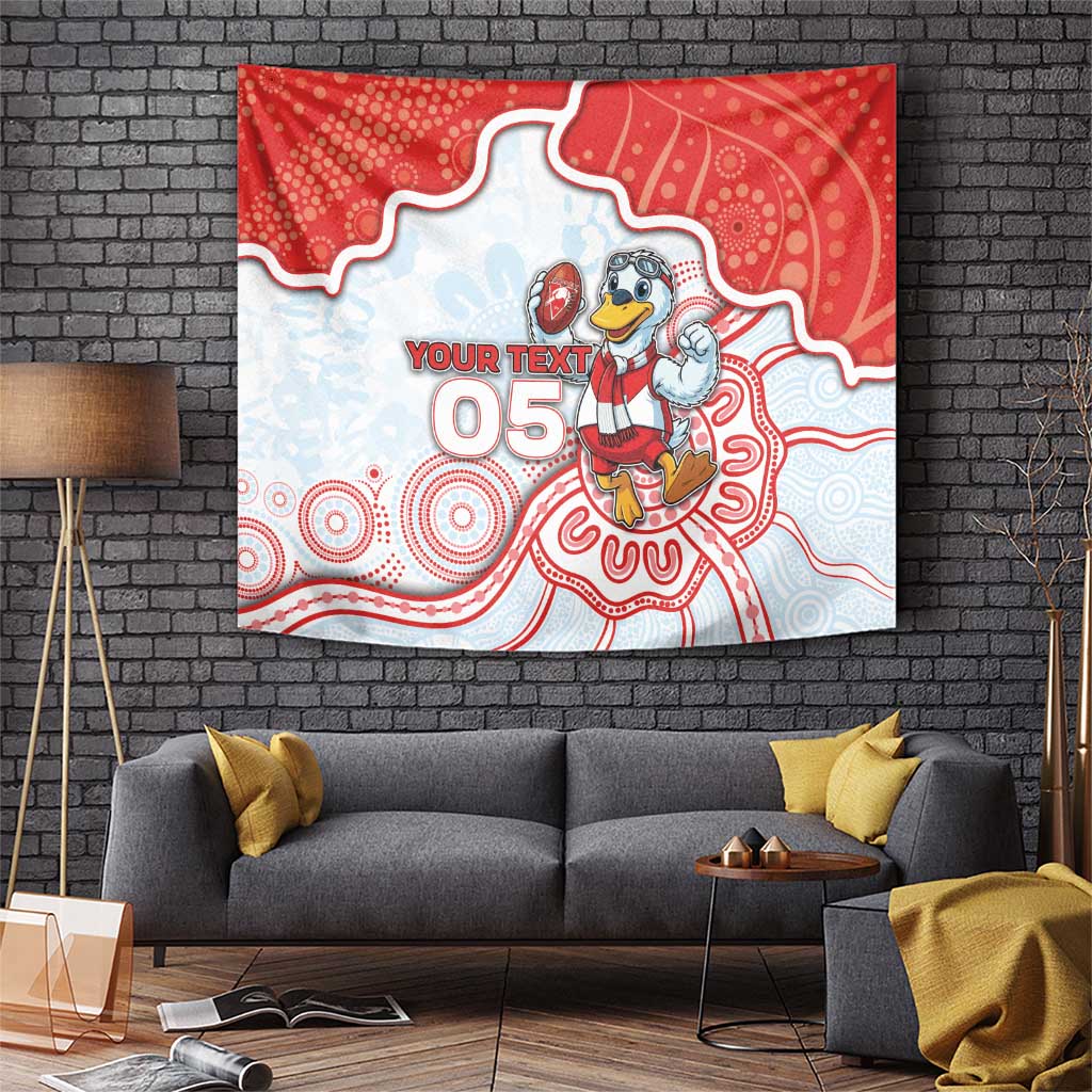 Custom Swans Football Tapestry Aboriginal Dot Art Pattern