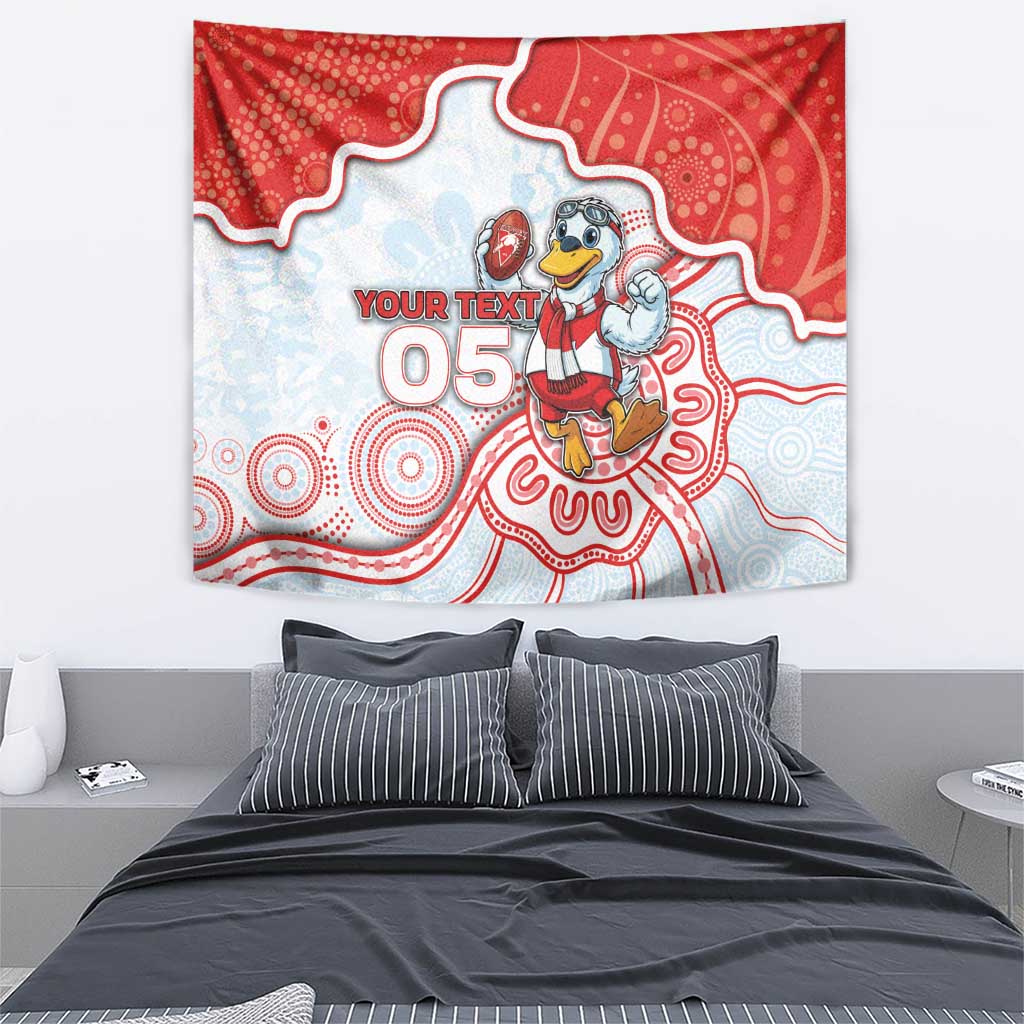 Custom Swans Football Tapestry Aboriginal Dot Art Pattern