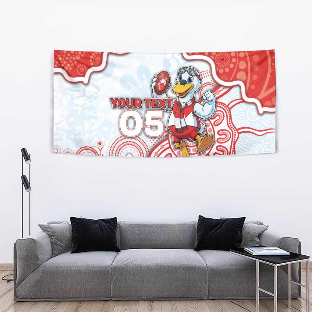 Custom Swans Football Tapestry Aboriginal Dot Art Pattern