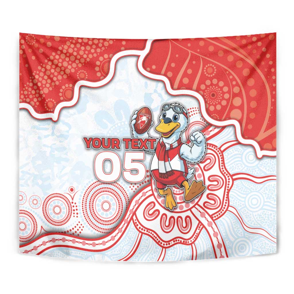 Custom Swans Football Tapestry Aboriginal Dot Art Pattern