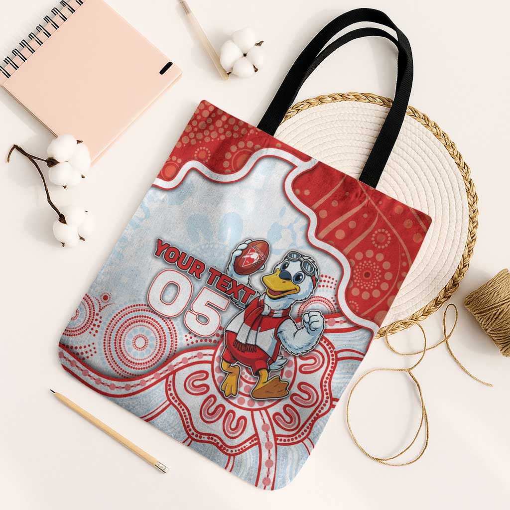 Custom Swans Football Tote Bag Aboriginal Dot Art Pattern