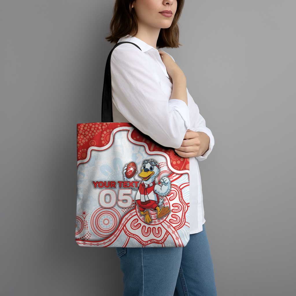 Custom Swans Football Tote Bag Aboriginal Dot Art Pattern