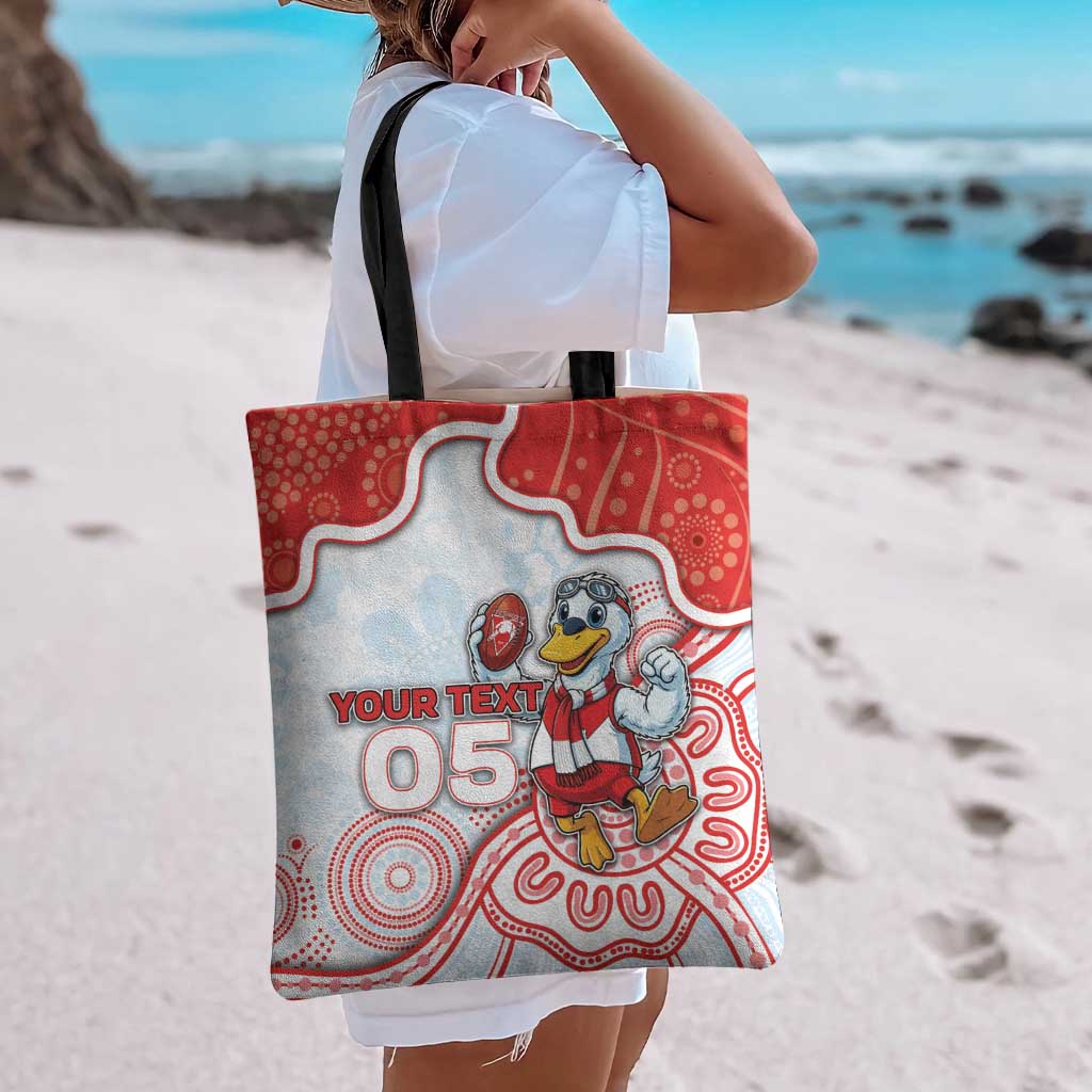 Custom Swans Football Tote Bag Aboriginal Dot Art Pattern
