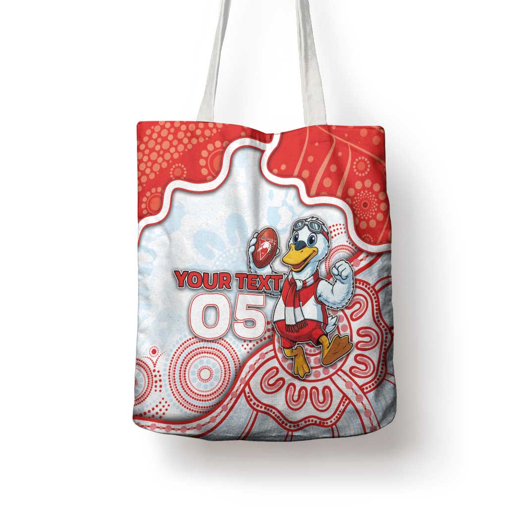 Custom Swans Football Tote Bag Aboriginal Dot Art Pattern