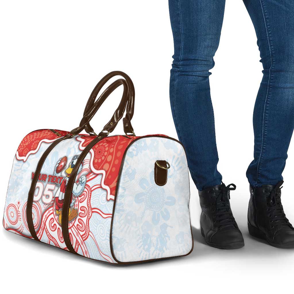 Custom Swans Football Travel Bag Aboriginal Dot Art Pattern