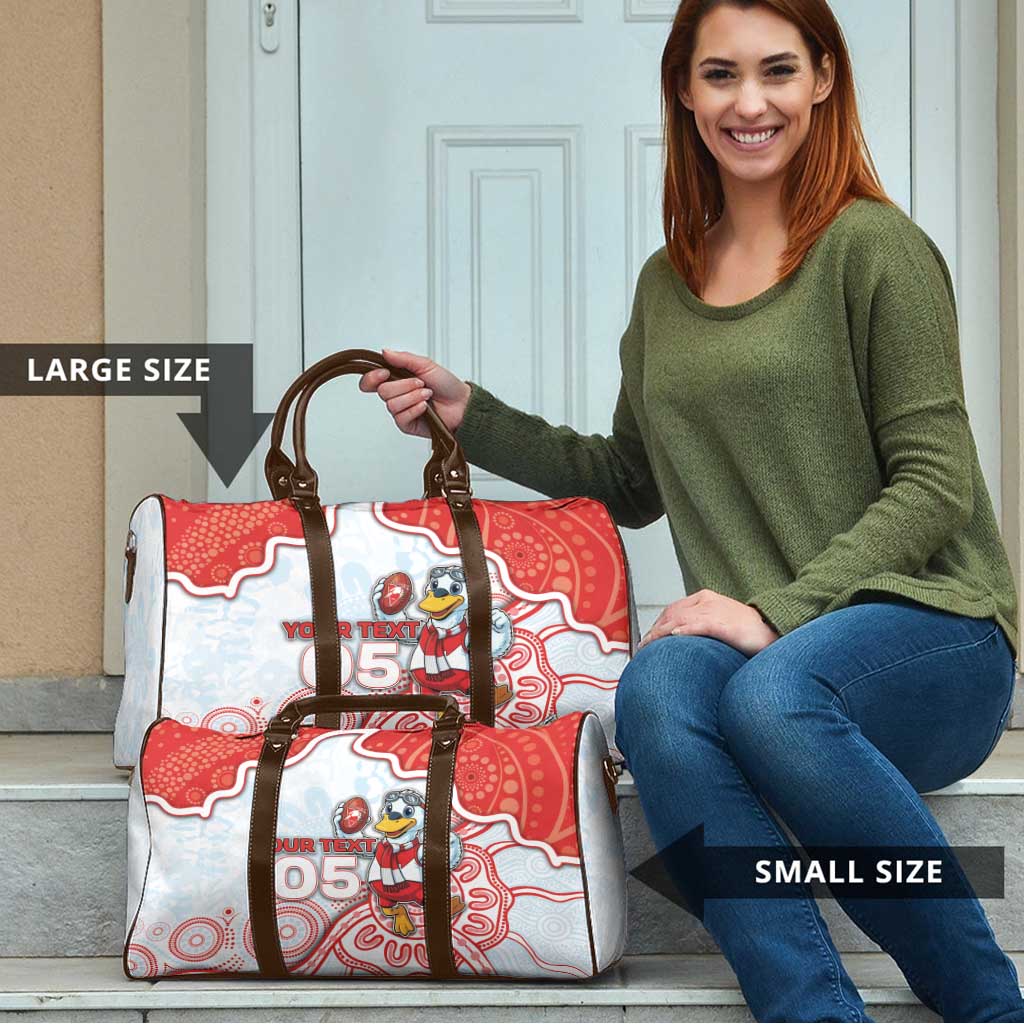 Custom Swans Football Travel Bag Aboriginal Dot Art Pattern