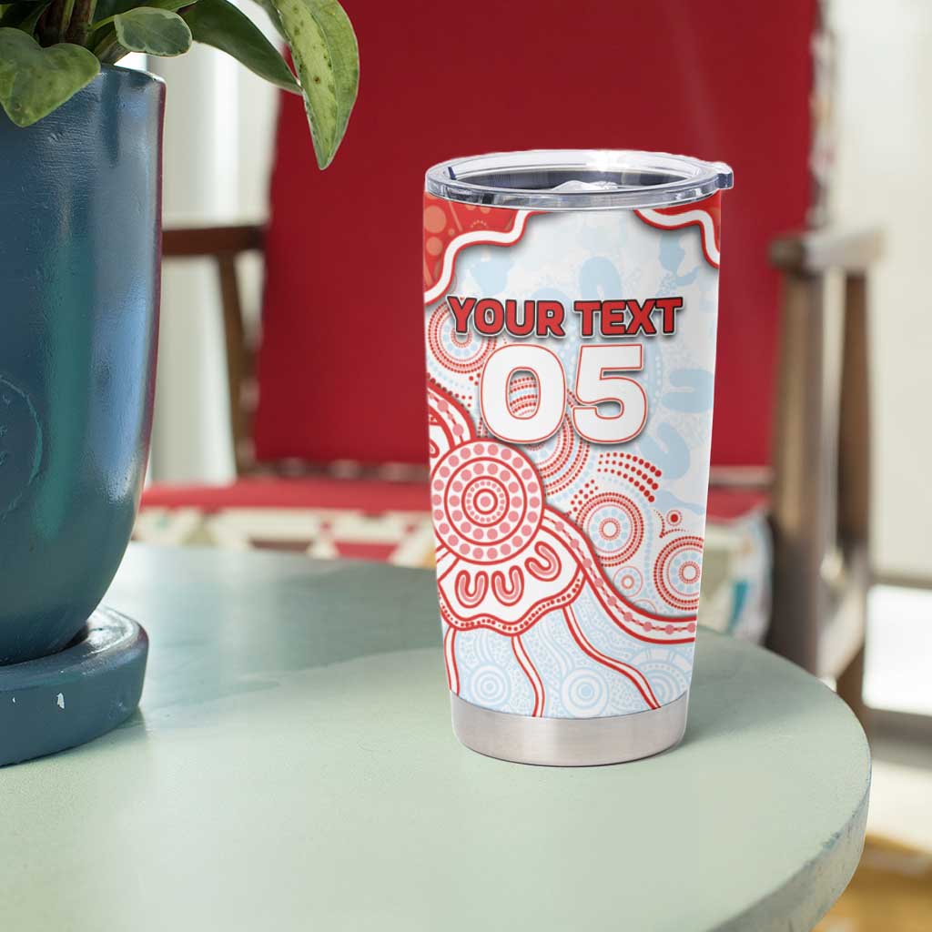 Custom Swans Football Tumbler Cup Aboriginal Dot Art Pattern
