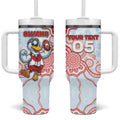 Custom Swans Football Tumbler With Handle Aboriginal Dot Art Pattern