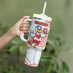 Custom Swans Football Tumbler With Handle Aboriginal Dot Art Pattern
