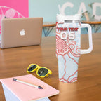 Custom Swans Football Tumbler With Handle Aboriginal Dot Art Pattern