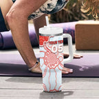 Custom Swans Football Tumbler With Handle Aboriginal Dot Art Pattern