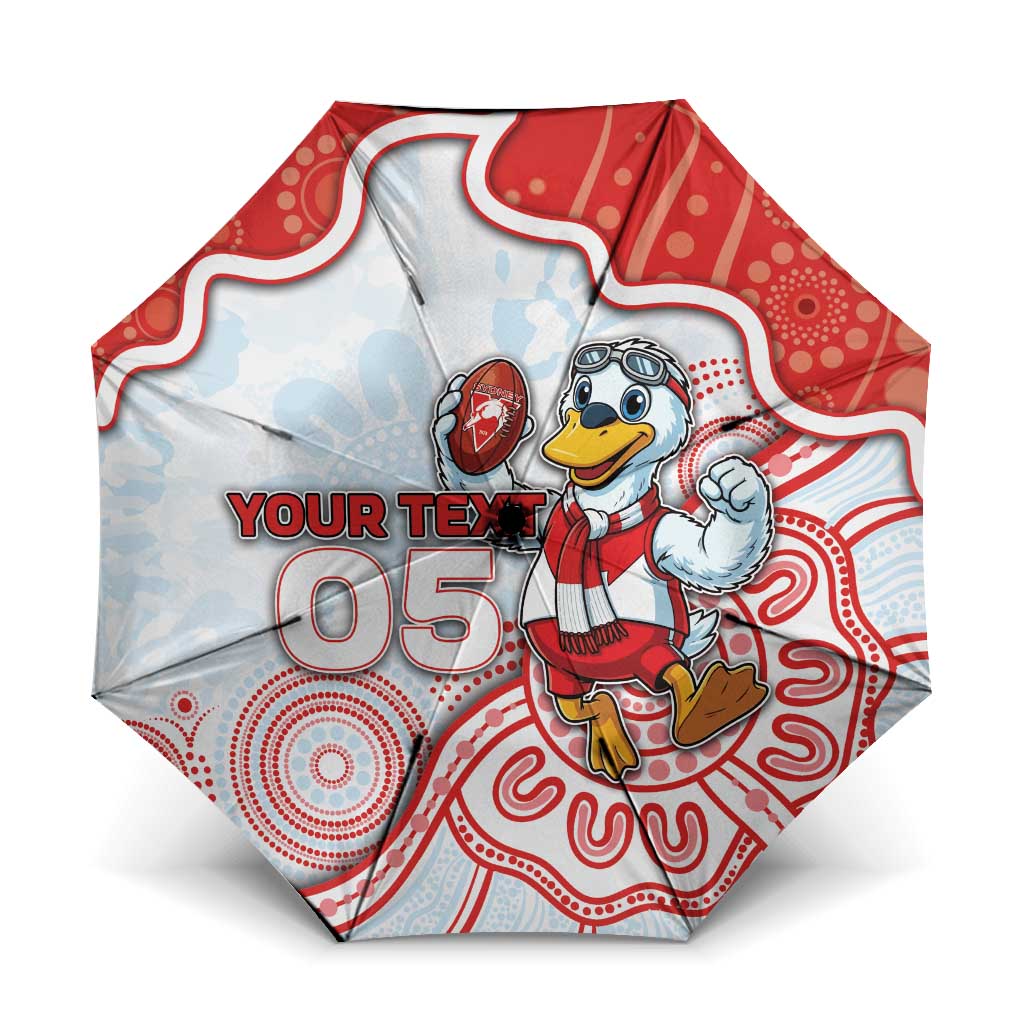 Custom Swans Football Umbrella Aboriginal Dot Art Pattern