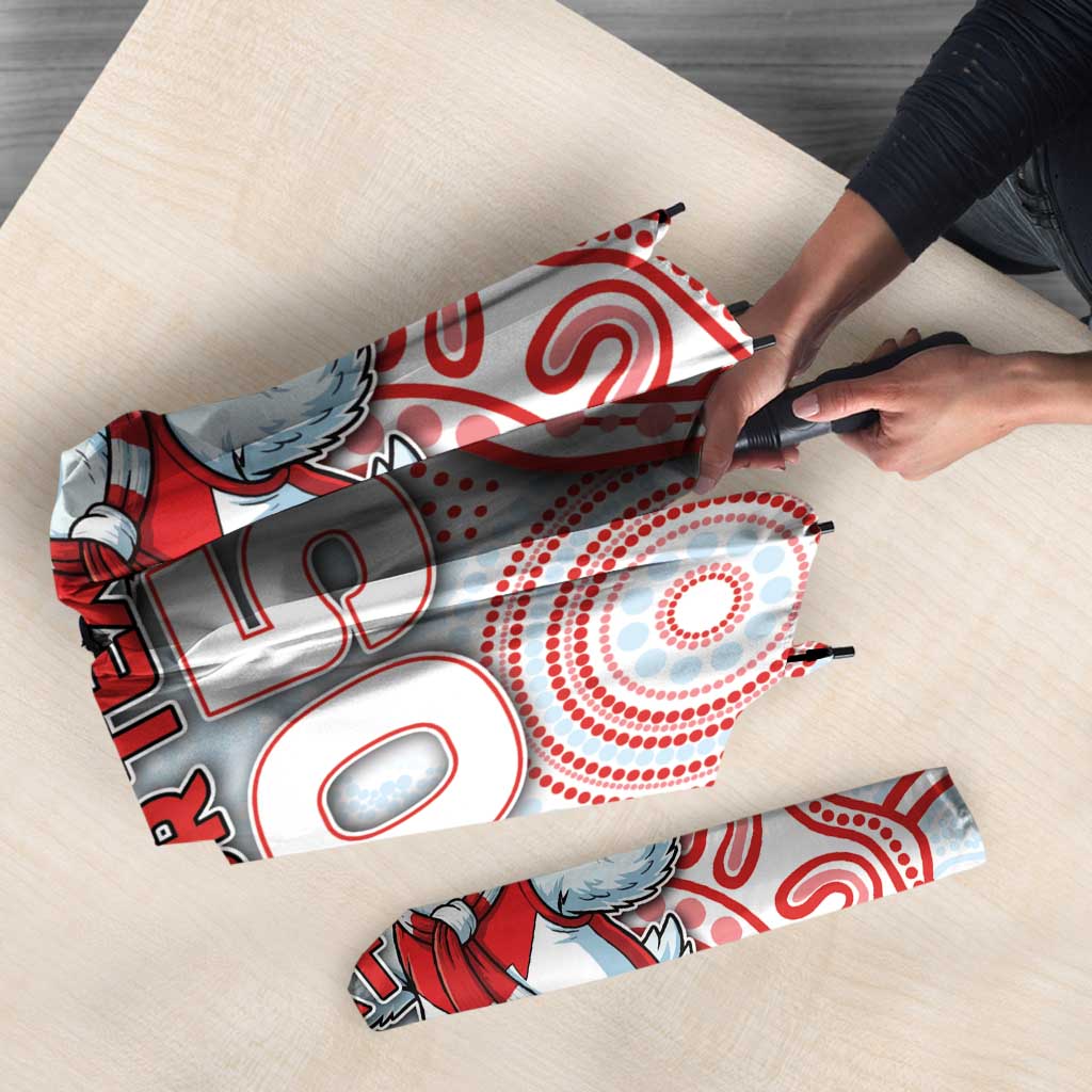 Custom Swans Football Umbrella Aboriginal Dot Art Pattern