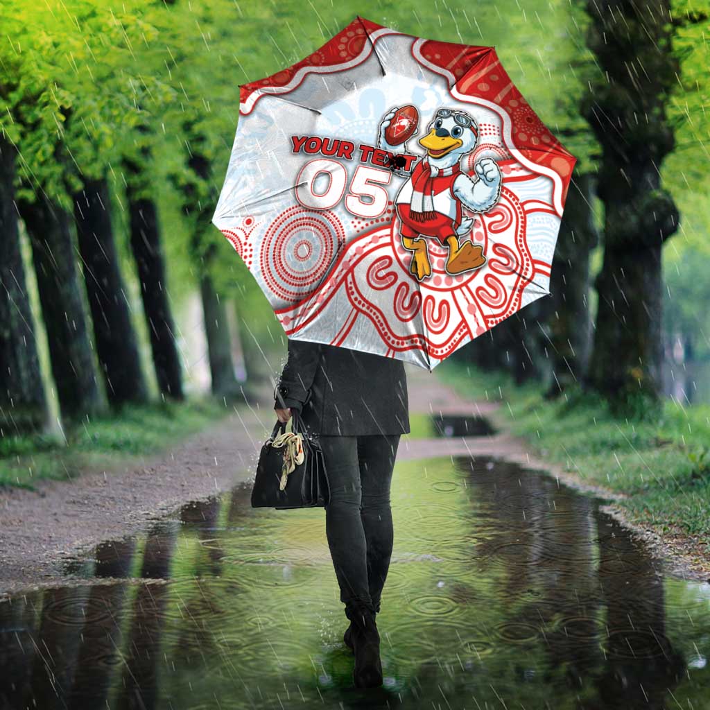 Custom Swans Football Umbrella Aboriginal Dot Art Pattern