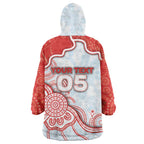 Custom Swans Football Wearable Blanket Hoodie Aboriginal Dot Art Pattern