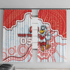 Custom Swans Football Window Curtain Aboriginal Dot Art Pattern