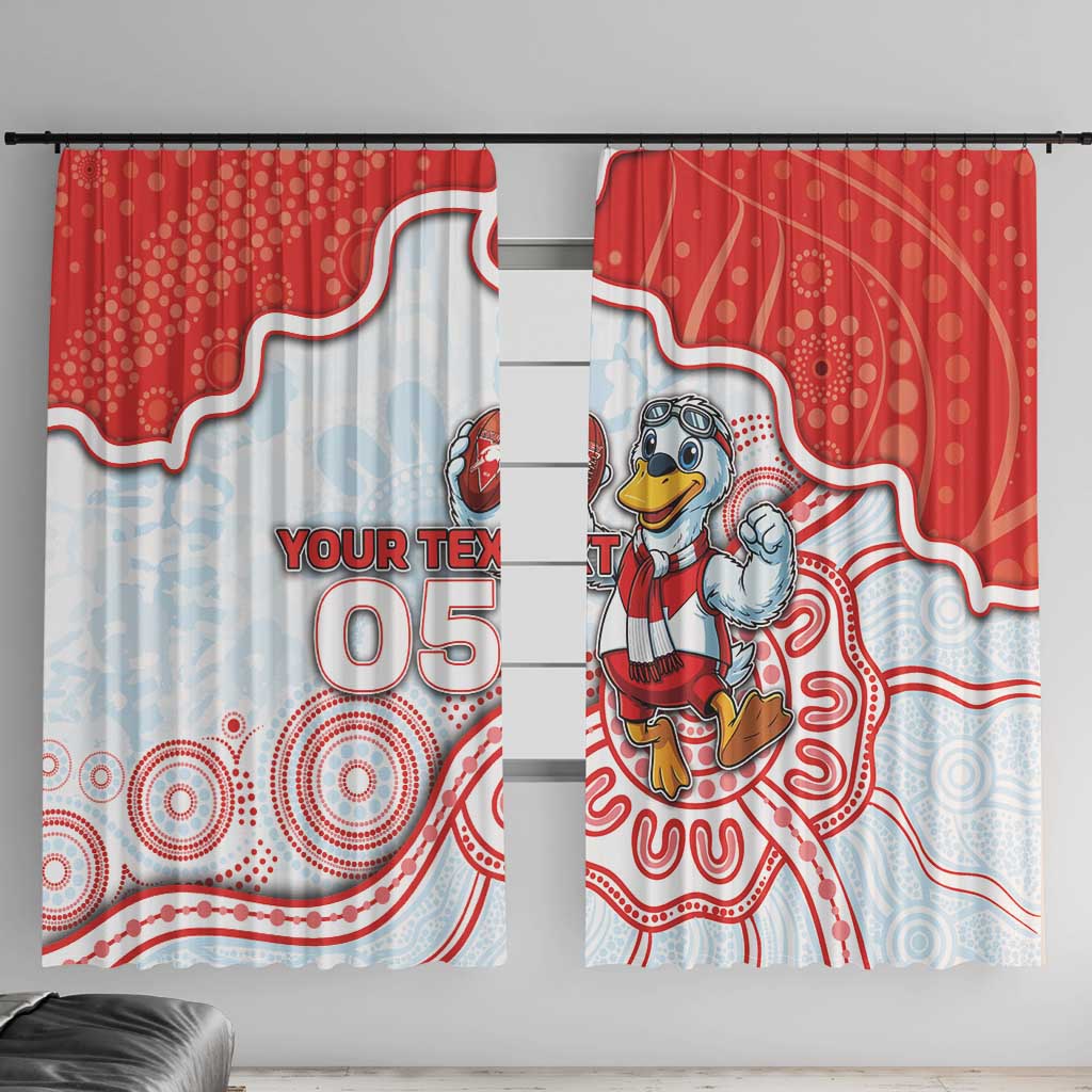 Custom Swans Football Window Curtain Aboriginal Dot Art Pattern