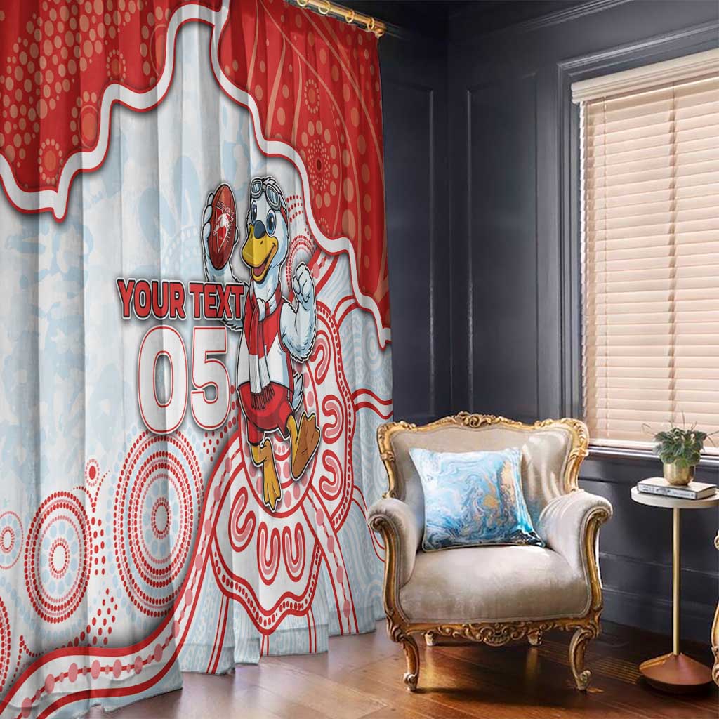 Custom Swans Football Window Curtain Aboriginal Dot Art Pattern