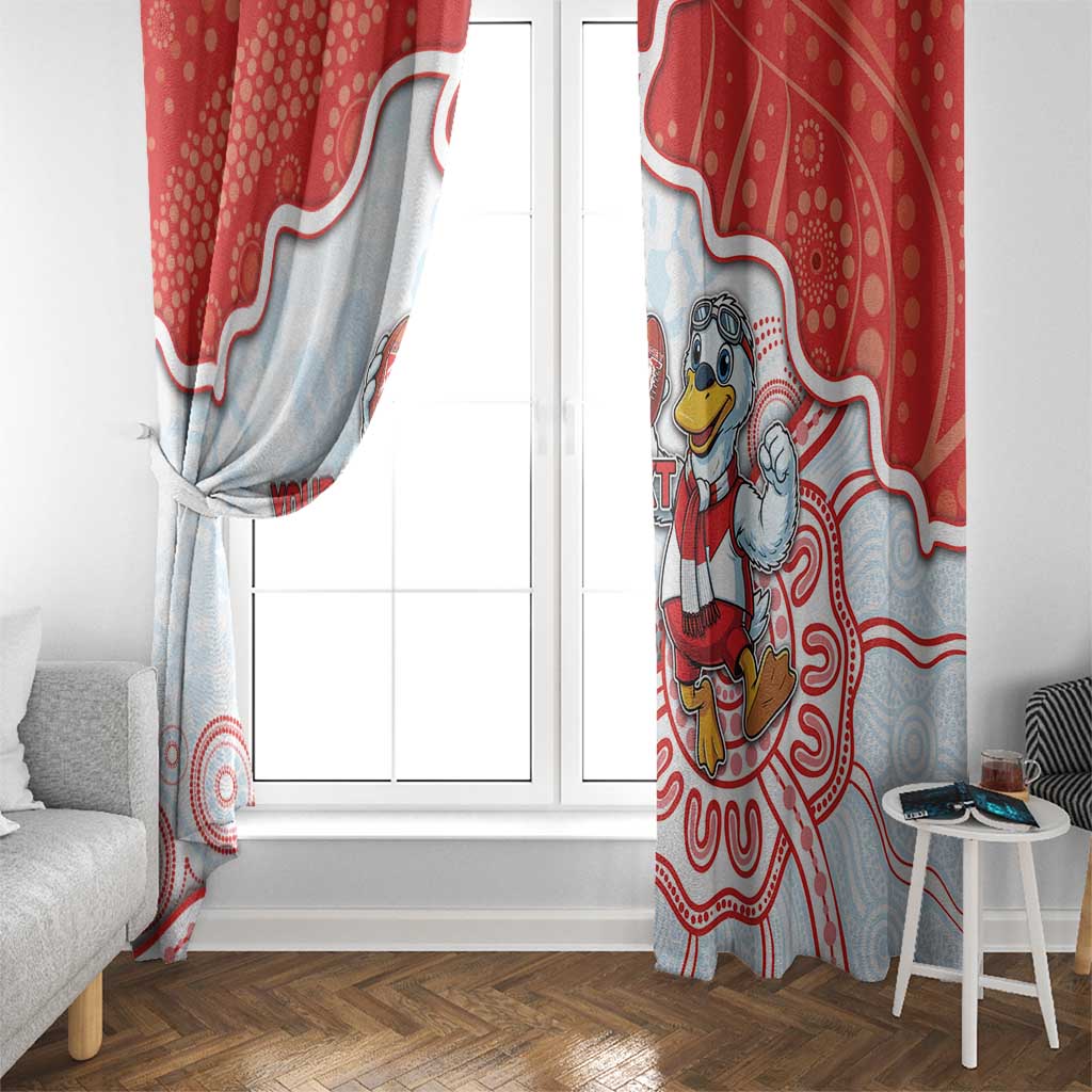Custom Swans Football Window Curtain Aboriginal Dot Art Pattern