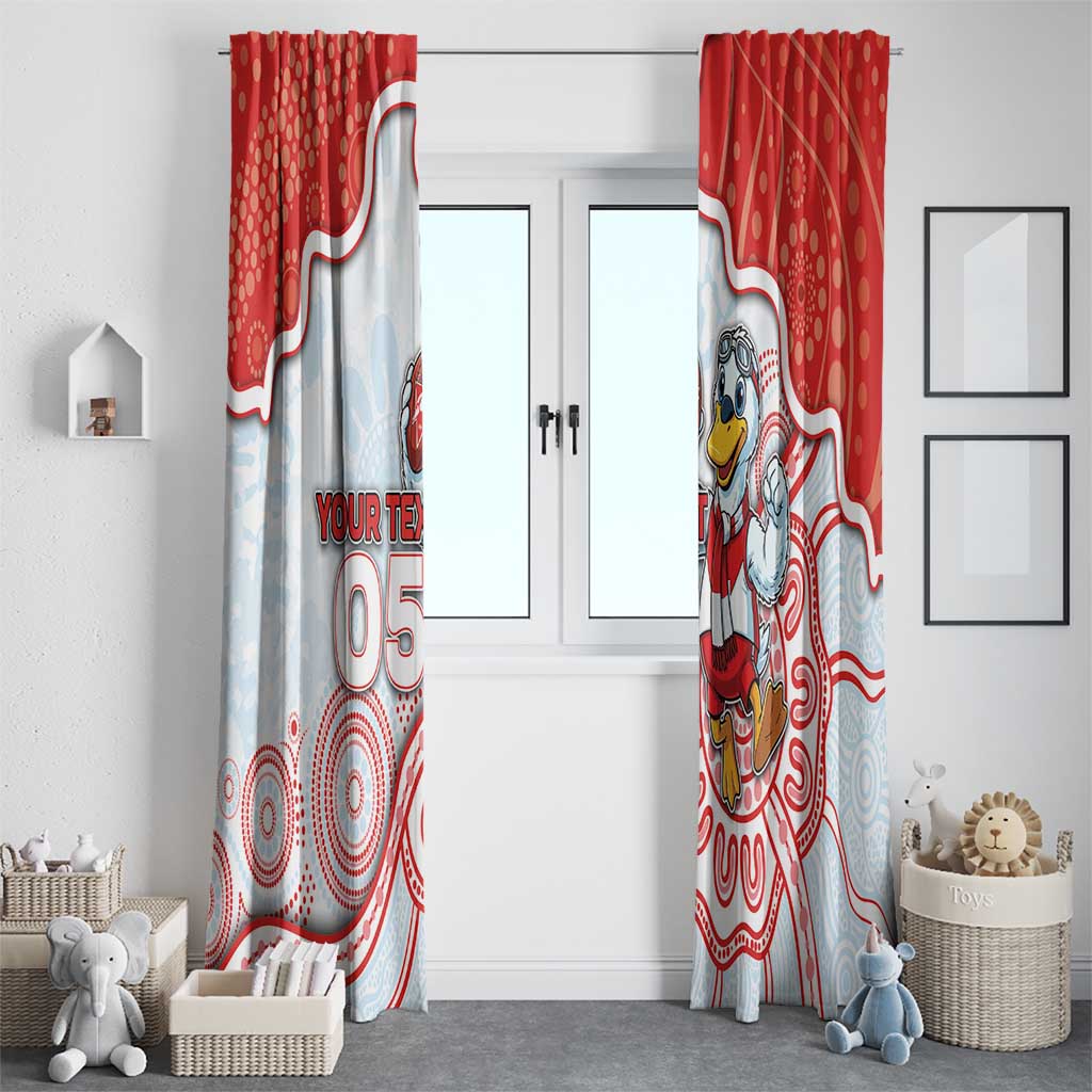 Custom Swans Football Window Curtain Aboriginal Dot Art Pattern