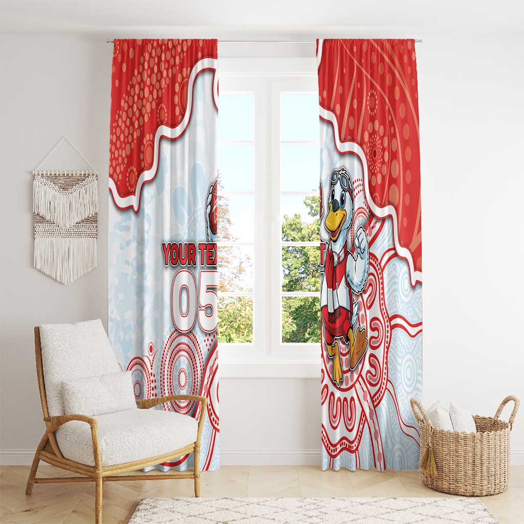 Custom Swans Football Window Curtain Aboriginal Dot Art Pattern