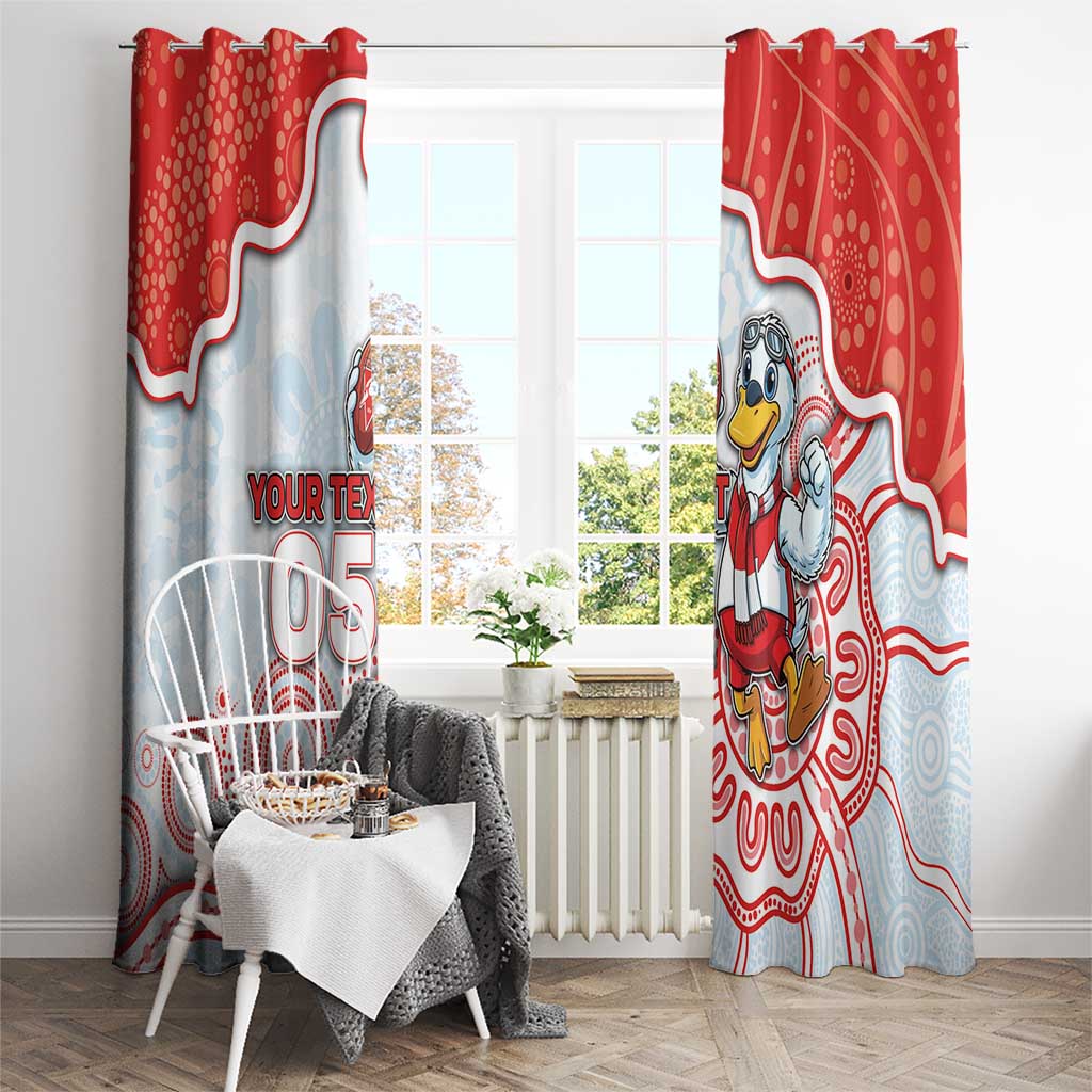 Custom Swans Football Window Curtain Aboriginal Dot Art Pattern