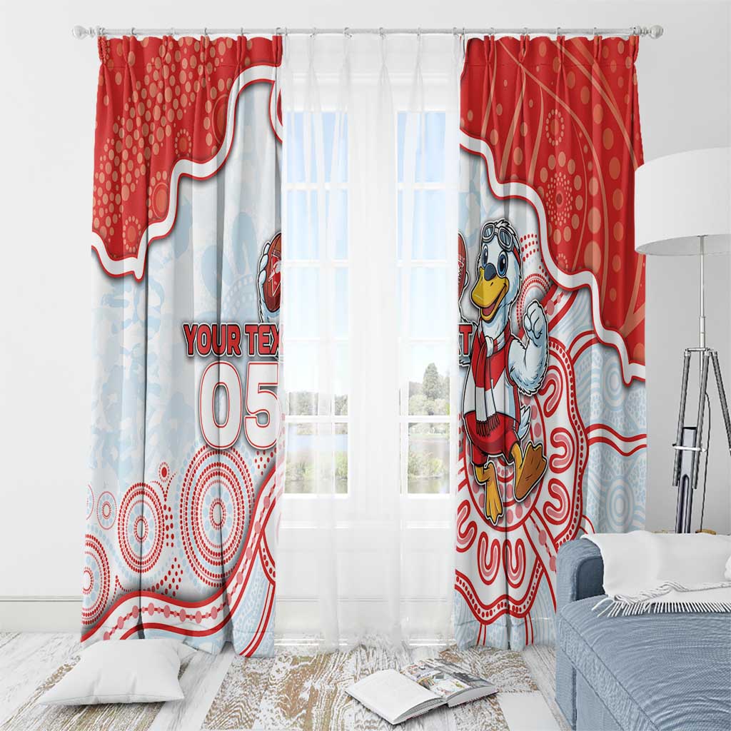 Custom Swans Football Window Curtain Aboriginal Dot Art Pattern