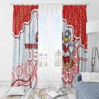 Custom Swans Football Window Curtain Aboriginal Dot Art Pattern