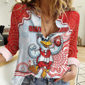 Custom Swans Football Women Casual Shirt Aboriginal Dot Art Pattern