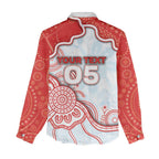Custom Swans Football Women Casual Shirt Aboriginal Dot Art Pattern