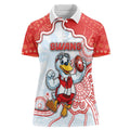 Custom Swans Football Women Polo Shirt Aboriginal Dot Art Pattern