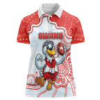 Custom Swans Football Women Polo Shirt Aboriginal Dot Art Pattern