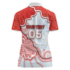 Custom Swans Football Women Polo Shirt Aboriginal Dot Art Pattern
