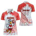 Custom Swans Football Women Polo Shirt Aboriginal Dot Art Pattern