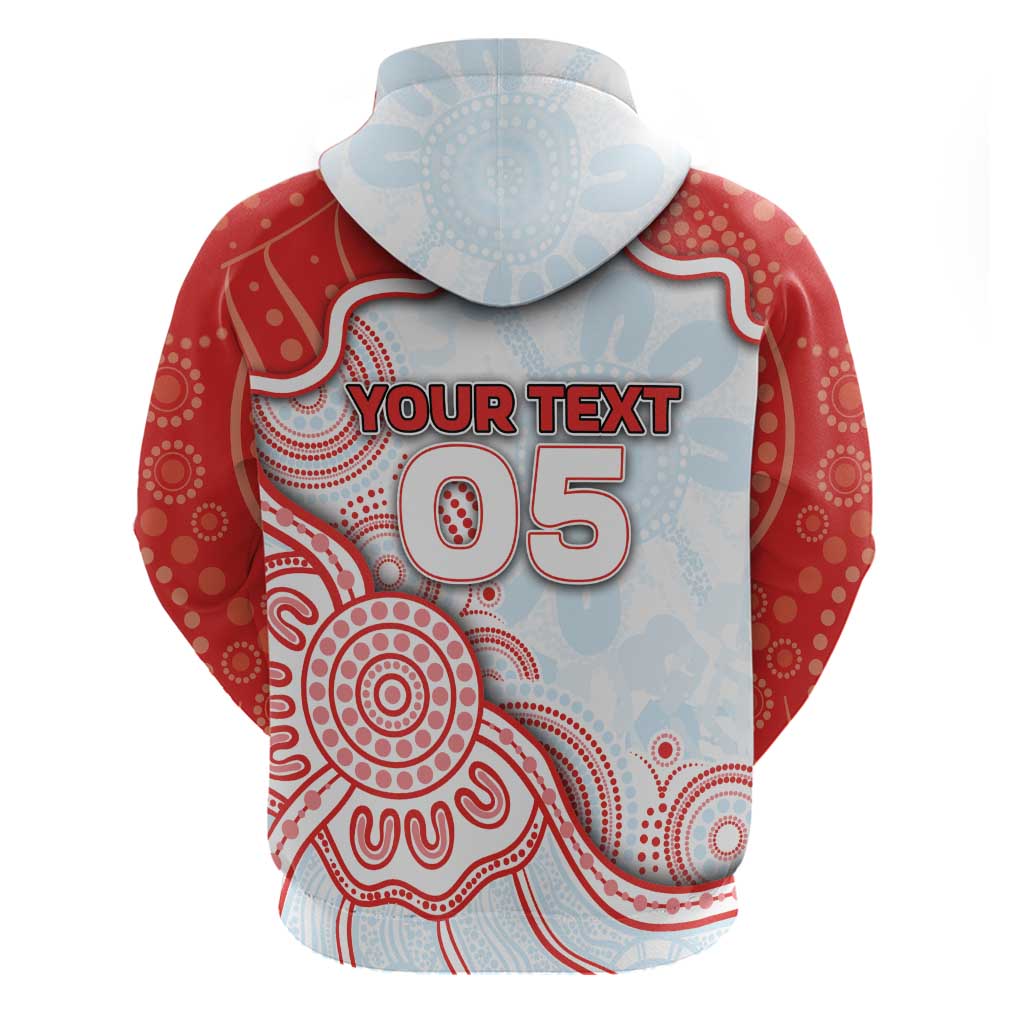 Custom Swans Football Zip Hoodie Aboriginal Dot Art Pattern