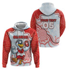 Custom Swans Football Zip Hoodie Aboriginal Dot Art Pattern