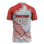 Custom Swans Football Zipper Polo Shirt Aboriginal Dot Art Pattern