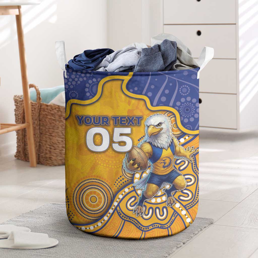 Custom Eagles Football Laundry Basket Aboriginal Dot Art Pattern