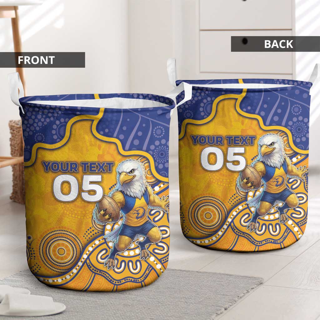 Custom Eagles Football Laundry Basket Aboriginal Dot Art Pattern