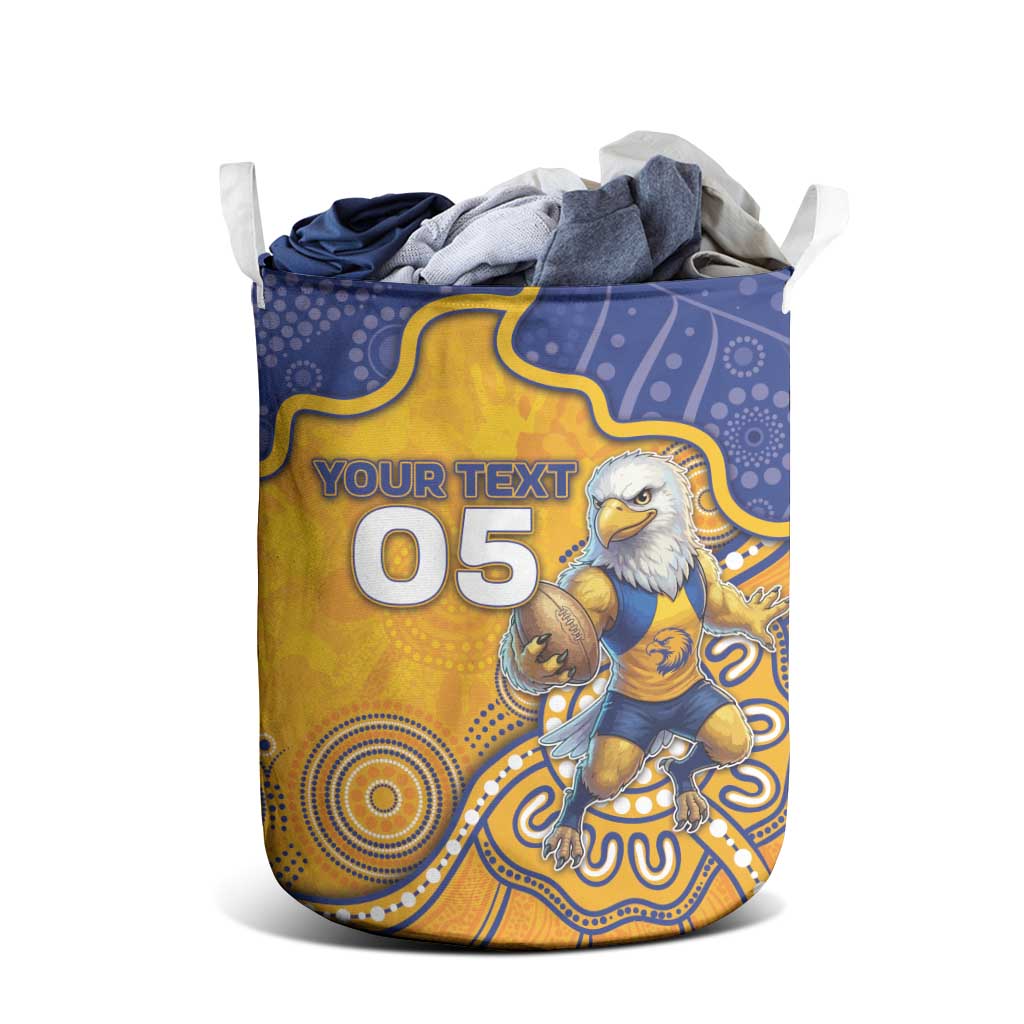 Custom Eagles Football Laundry Basket Aboriginal Dot Art Pattern