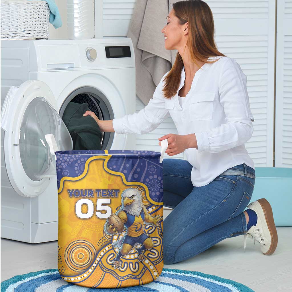 Custom Eagles Football Laundry Basket Aboriginal Dot Art Pattern