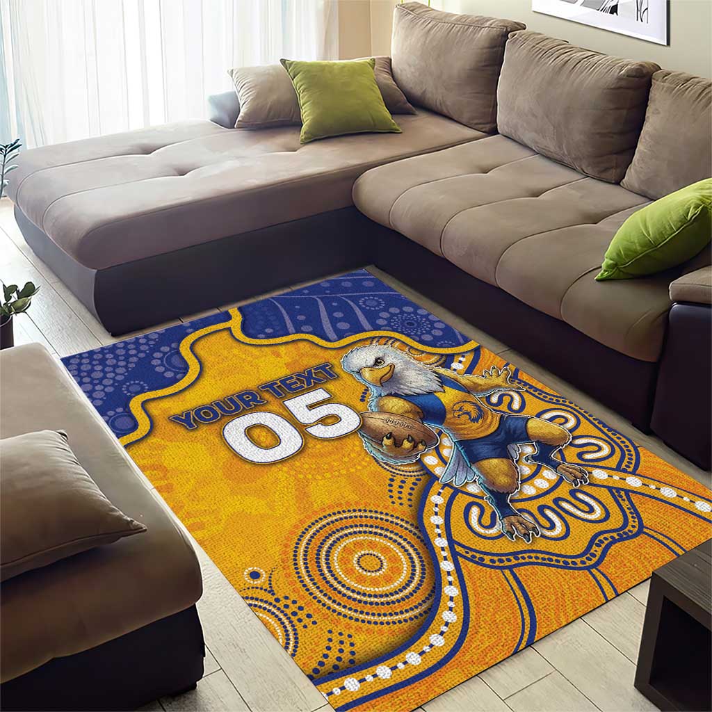 Custom Eagles Football Area Rug Aboriginal Dot Art Pattern