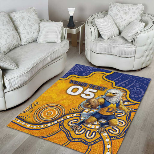Custom Eagles Football Area Rug Aboriginal Dot Art Pattern