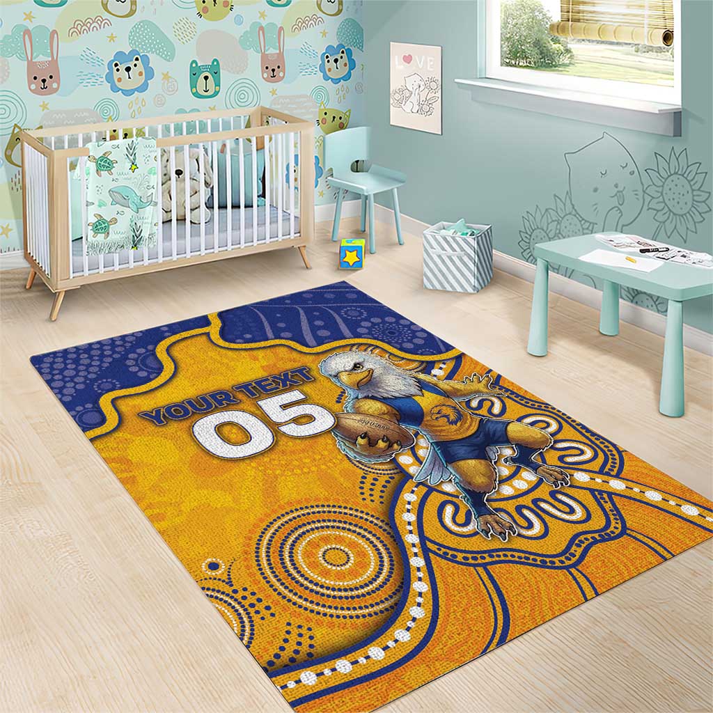 Custom Eagles Football Area Rug Aboriginal Dot Art Pattern